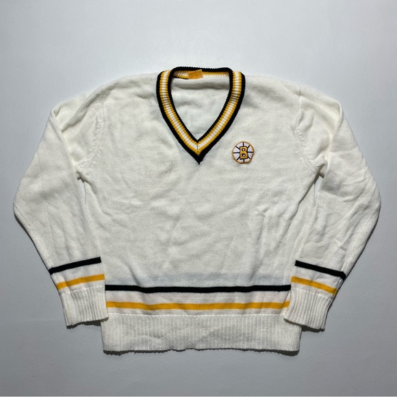 NHL Other - NHL Boston Bruins Hockey White knit Sweater Size Large